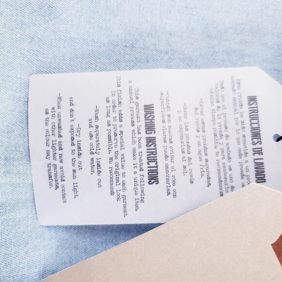 Zara Kids New with Tags Girls Denim Chambray Ruffle Dress Size 9 - Picture 9 of 10